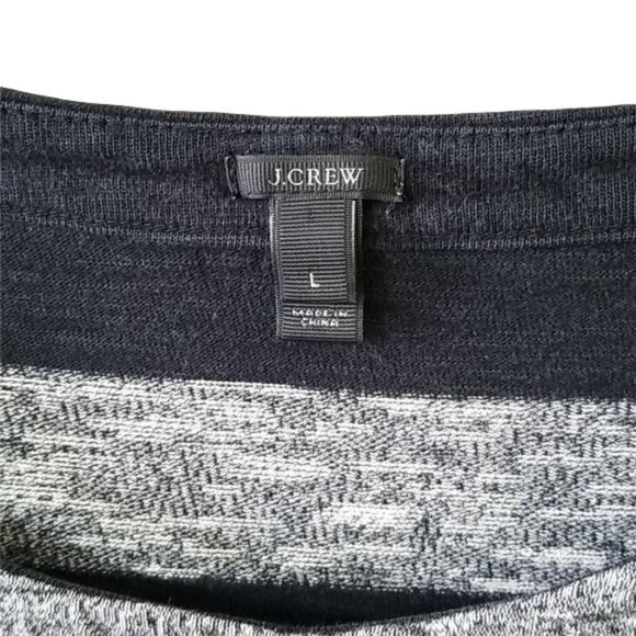 J Crew Size L Dress Maritime Stripe Sweater Long Sleeve Button Detail Nautical - Picture 3 of 7